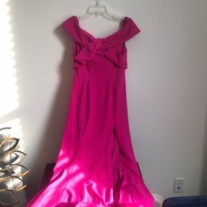 Fuschia/Pink Off the Shoulder Gown